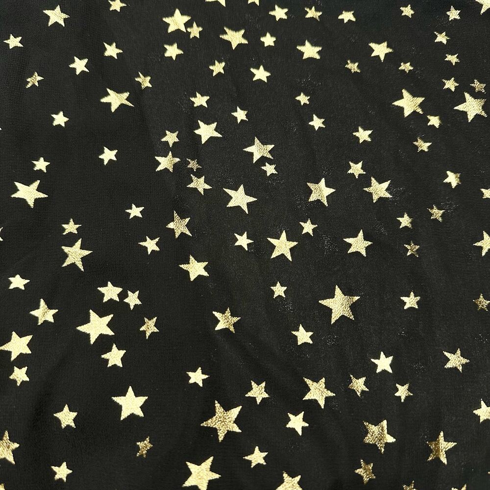 If By Sea Los Angeles | Women | Black Ruffle Gold Star Print Romper | Medium - Picture 13 of 14